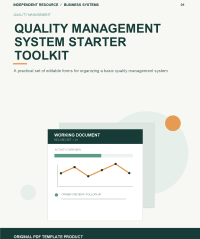 Original product cover for Quality Management System Starter Toolkit