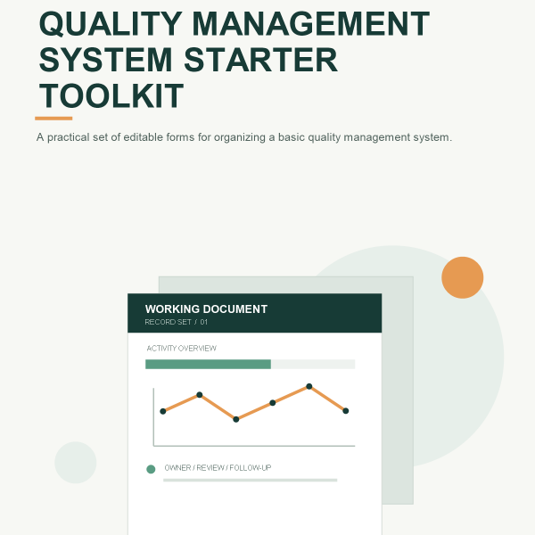 Original product cover for Quality Management System Starter Toolkit