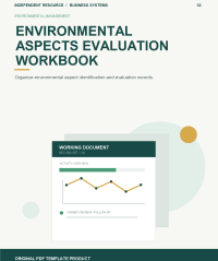 Original product cover for Environmental Aspects Evaluation Workbook