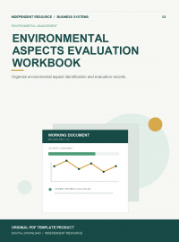 Original product cover for Environmental Aspects Evaluation Workbook