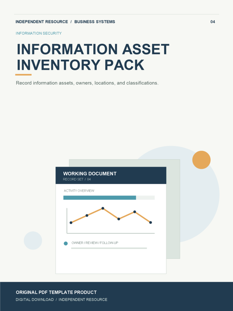 Original product cover for Information Asset Inventory Pack