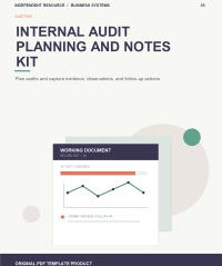 Original product cover for Internal Audit Planning and Notes Kit