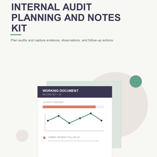 Original product cover for Internal Audit Planning and Notes Kit