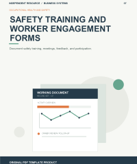 Original product cover for Safety Training and Worker Engagement Forms