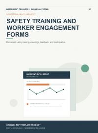 Original product cover for Safety Training and Worker Engagement Forms
