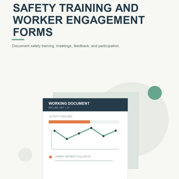 Original product cover for Safety Training and Worker Engagement Forms