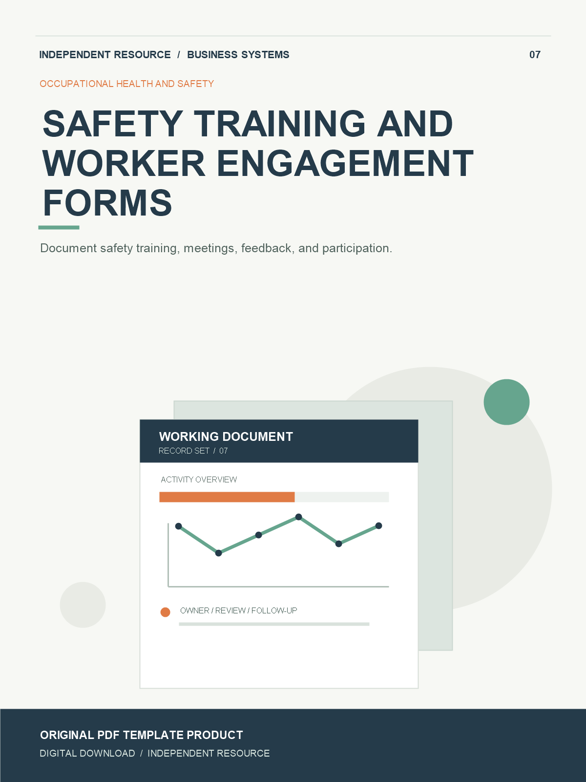 Safety Training and Worker Engagement Forms cover Original product cover for Safety Training and Worker Engagement Forms