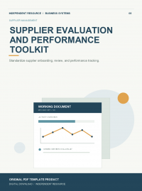 Original product cover for Supplier Evaluation and Performance Toolkit