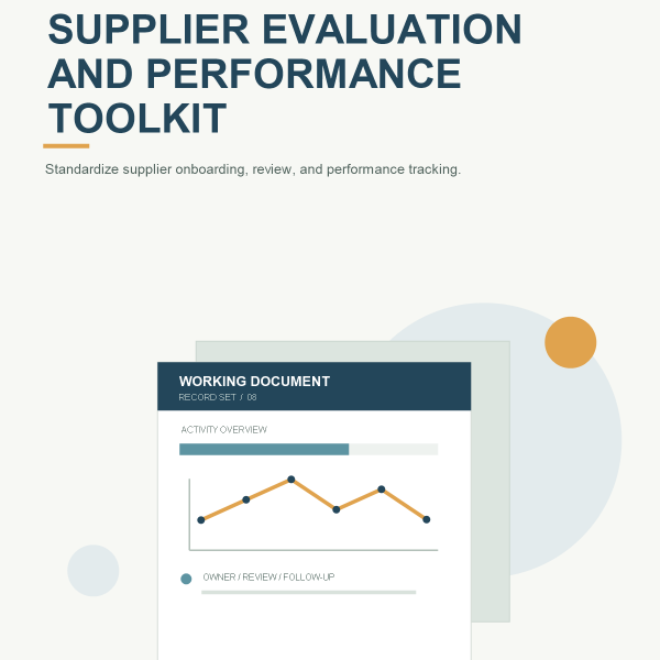 Original product cover for Supplier Evaluation and Performance Toolkit