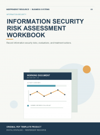 Original product cover for Information Security Risk Assessment Workbook
