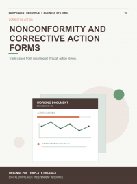 Original product cover for Nonconformity and Corrective Action Forms