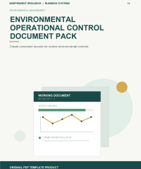 Original product cover for Environmental Operational Control Document Pack