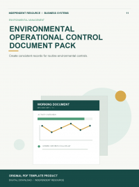 Original product cover for Environmental Operational Control Document Pack