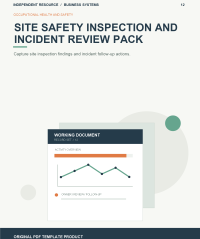 Original product cover for Site Safety Inspection and Incident Review Pack