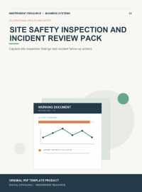 Original product cover for Site Safety Inspection and Incident Review Pack