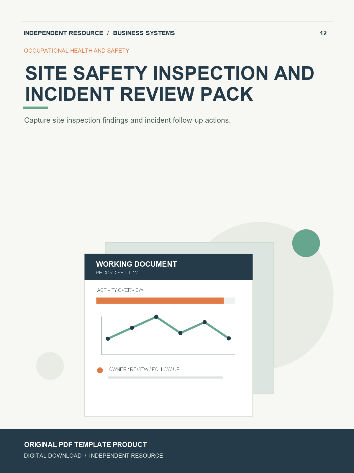 Site Safety Inspection and Incident Review Pack cover Original product cover for Site Safety Inspection and Incident Review Pack