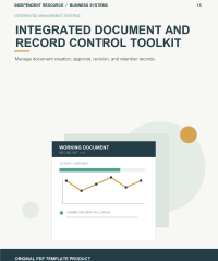 Original product cover for Integrated Document and Record Control Toolkit