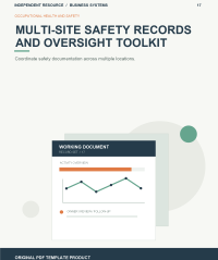 Original product cover for Multi-Site Safety Records and Oversight Toolkit