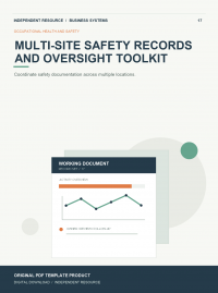 Original product cover for Multi-Site Safety Records and Oversight Toolkit