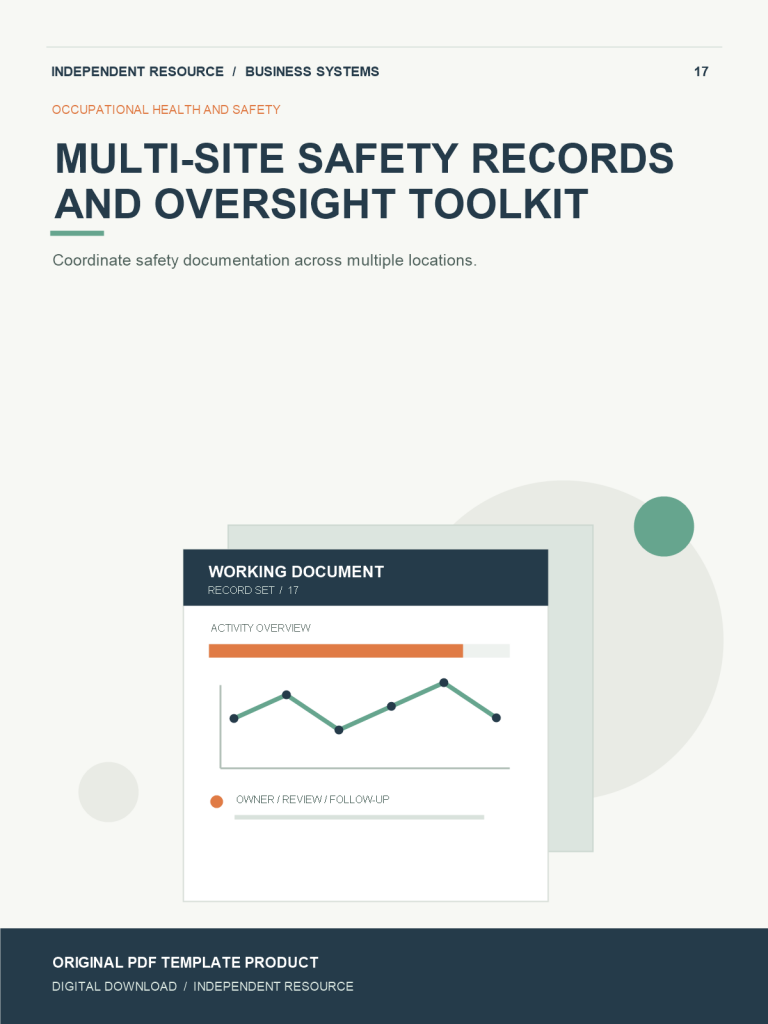 Original product cover for Multi-Site Safety Records and Oversight Toolkit