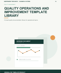 Original product cover for Quality Operations and Improvement Template Library