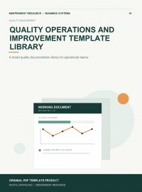 Original product cover for Quality Operations and Improvement Template Library