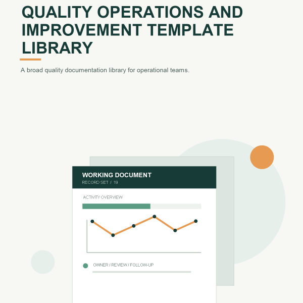 Original product cover for Quality Operations and Improvement Template Library