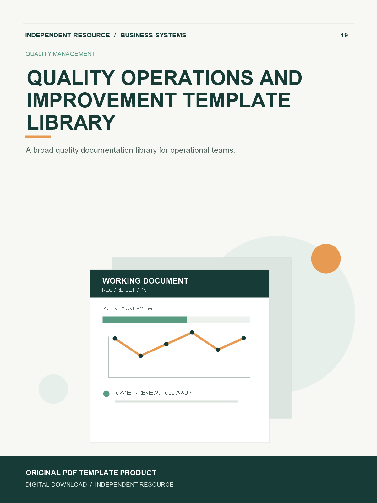 Quality Operations and Improvement Template Library cover Original product cover for Quality Operations and Improvement Template Library